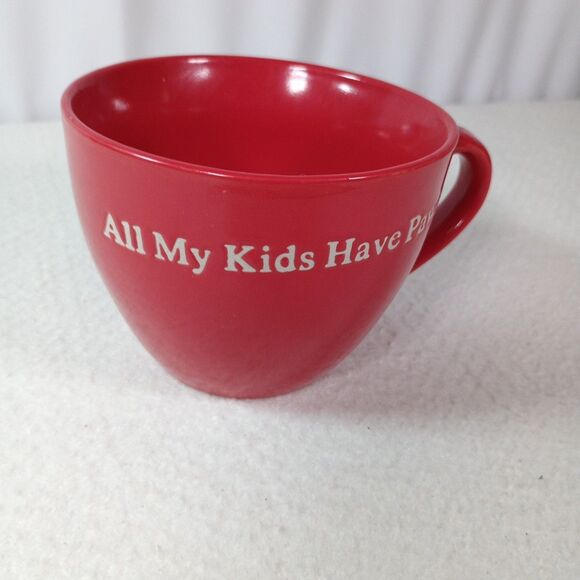 All My Kids Have Paws Red XL Mug Wide Mouth Ceramic Dog Cat Lover Gift - Picture 2 of 11